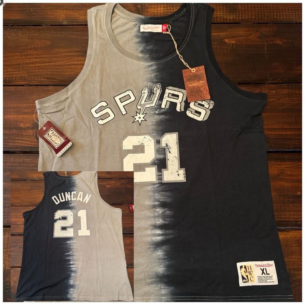 Mitchell & Ness San Antonio Spurs Tim Duncan Tie Dye Tank Top Jersey